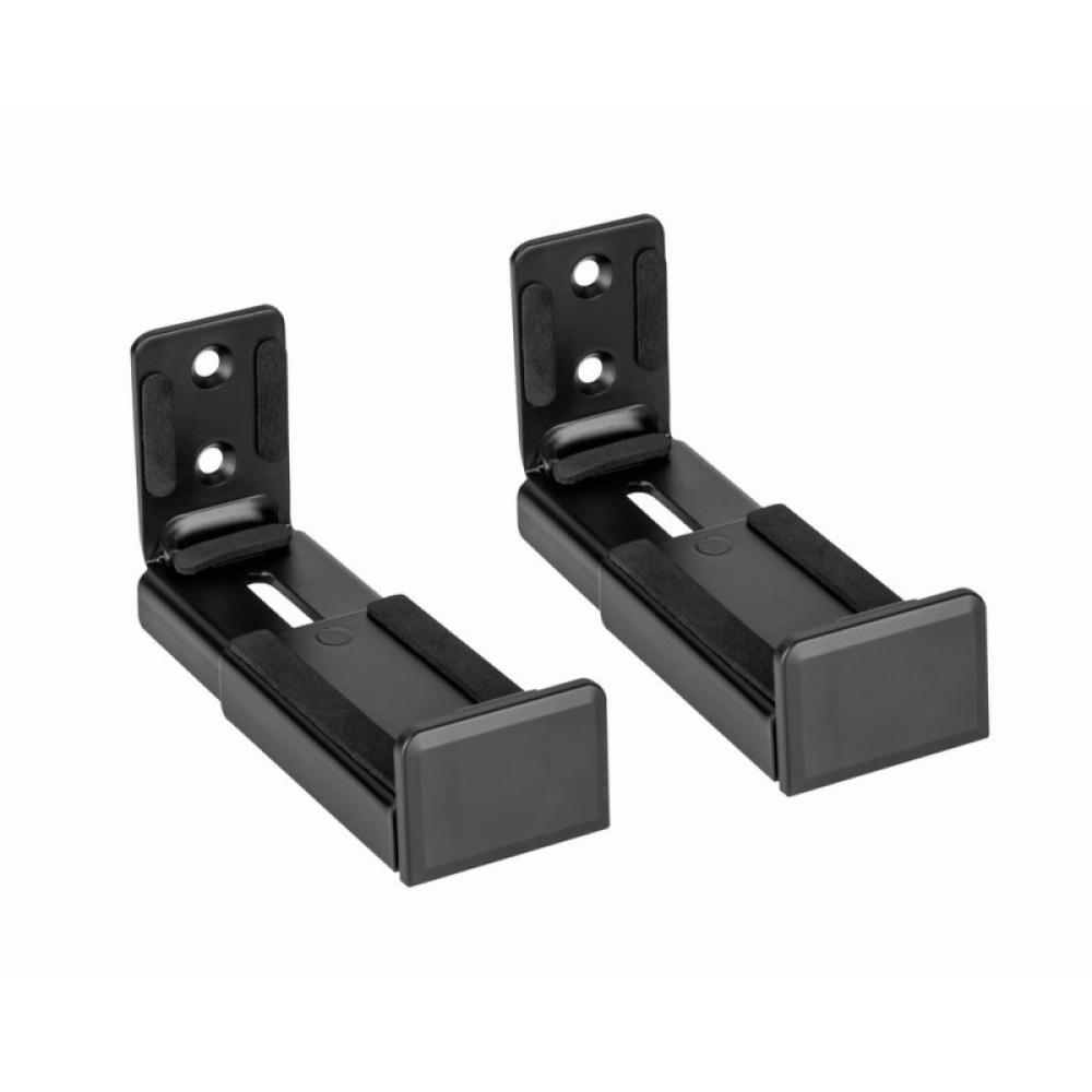Gembird - WM-SB-01 soporte de altavoz Pared Acrilonitrilo butadieno estireno (ABS), Acero Negro