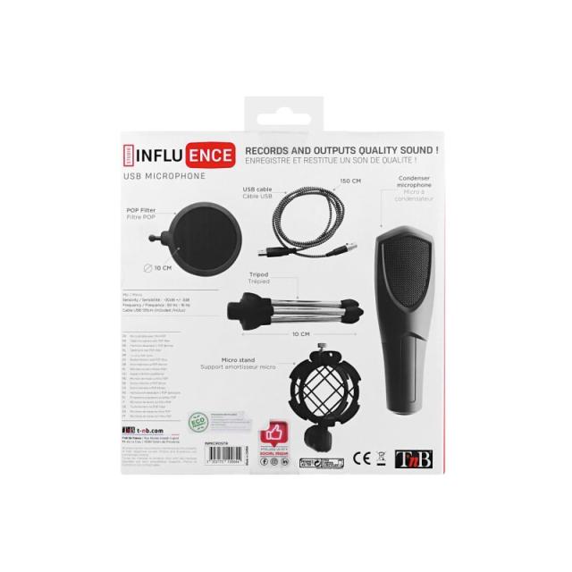 T''nB - INMICROSTR micrófono Negro Micrófono para PC