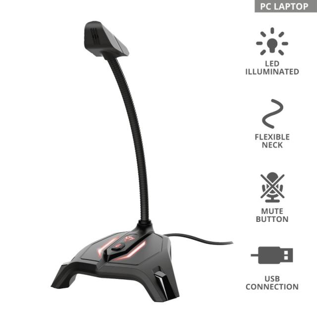 Trust - GXT 215 Zabi Negro Micrófono para PC