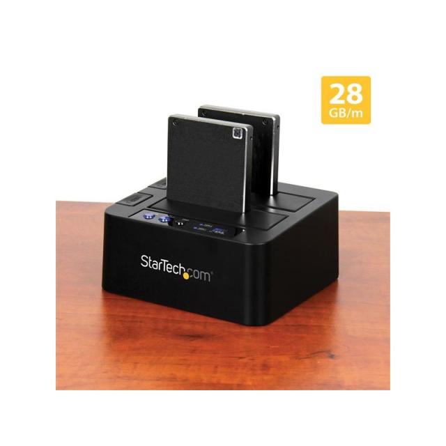 StarTech.com - Duplicador Clonador Autónomo de Discos Duros o SSD SATA - Copiador de 2 Bahías - Base de Acoplamiento USB 3.1 (10
