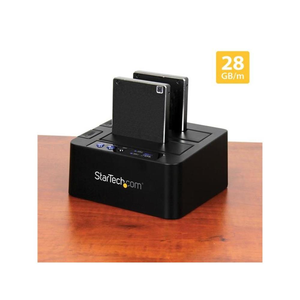 StarTech.com - Duplicador Clonador Autónomo de Discos Duros o SSD SATA - Copiador de 2 Bahías - Base de Acoplamiento USB 3.1 (10