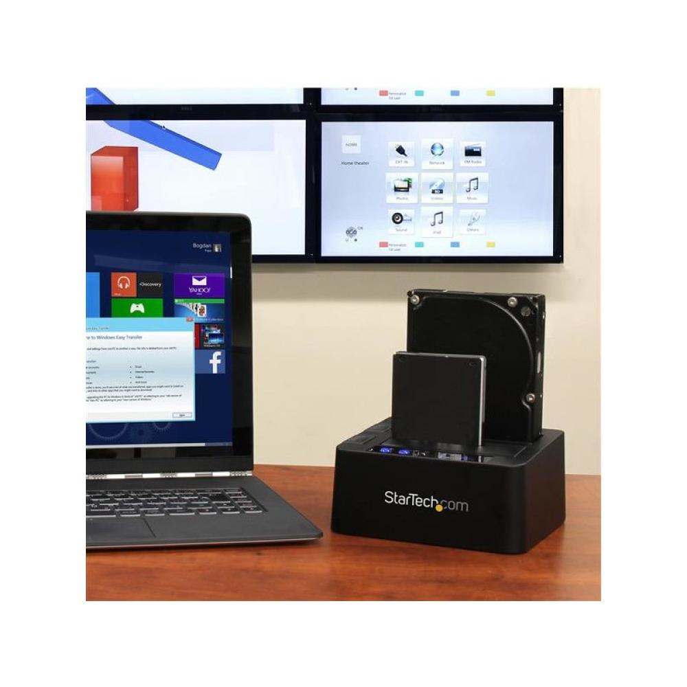 StarTech.com - Duplicador Clonador Autónomo de Discos Duros o SSD SATA - Copiador de 2 Bahías - Base de Acoplamiento USB 3.1 (10