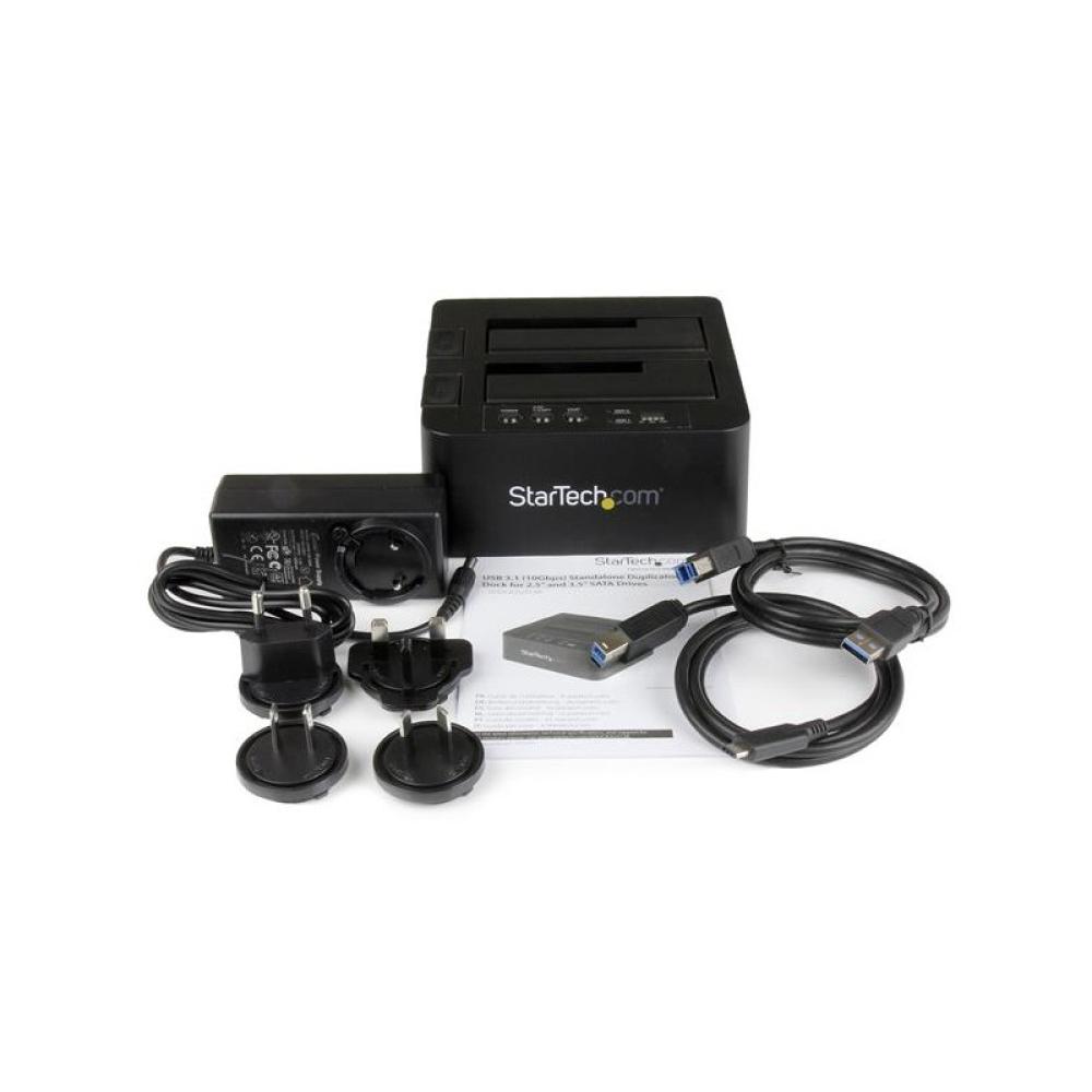 StarTech.com - Duplicador Clonador Autónomo de Discos Duros o SSD SATA - Copiador de 2 Bahías - Base de Acoplamiento USB 3.1 (10