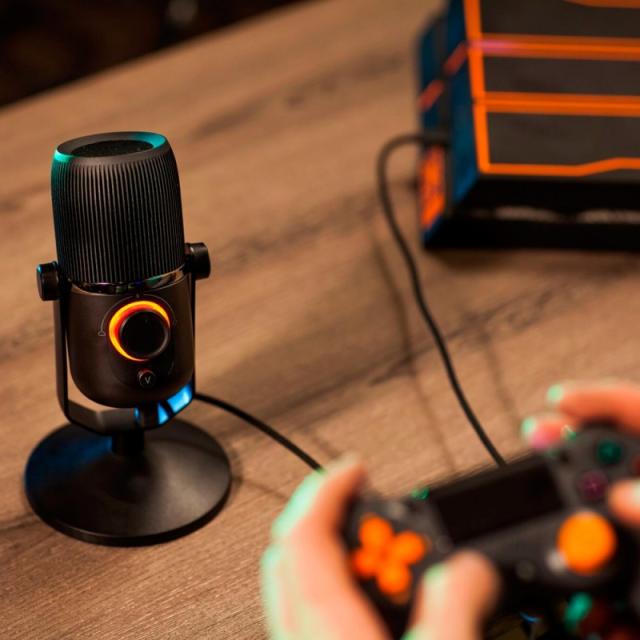 Woxter - Mic Studio 100 Pro Negro Micrófono de superficie para mesa