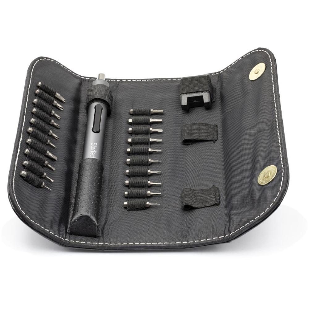 StarTech.com - Destornillador Eléctrico con Juego de 20 Puntas de Precisión - Mini Destornillador Portátil a Pilas para Reparaci