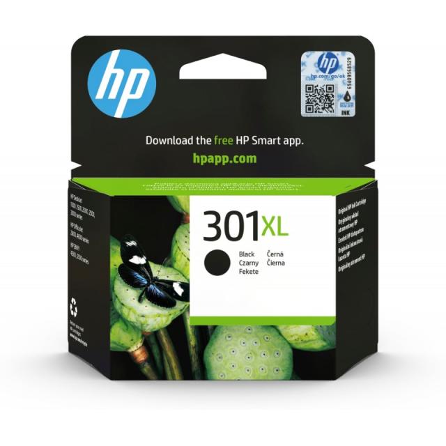 HP - Cartucho de tinta original 301XL de alta capacidad negro