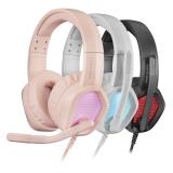 Mars Gaming - MH320P Rosa, Auriculares Neodimio RGB Flow, Micrófono y Caja de Control
