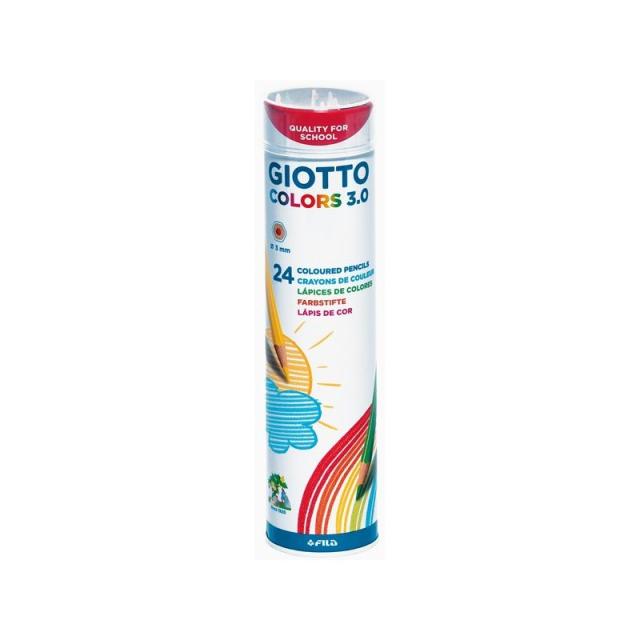 Giotto - Bote metálico 12 lápices de colores mina Ø3,0mm. Colors 3.0 277000