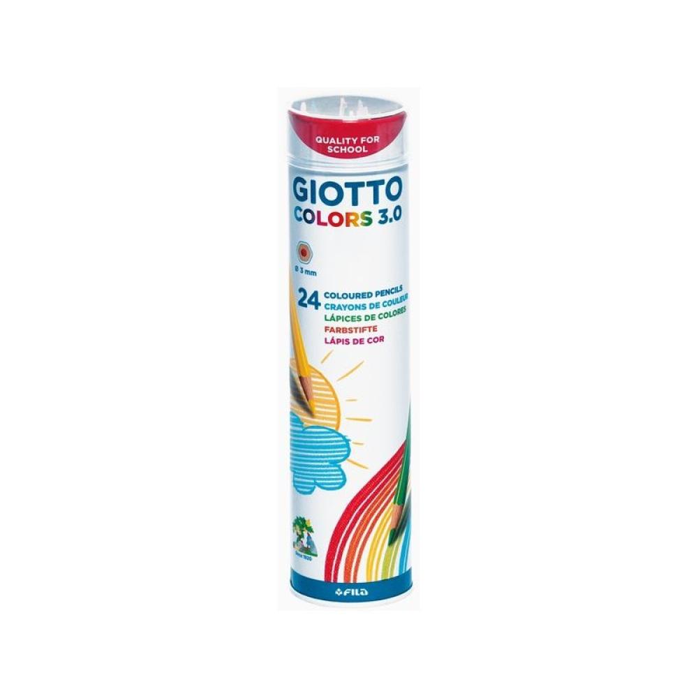 Giotto - Bote metálico 12 lápices de colores mina Ø3,0mm. Colors 3.0 277000