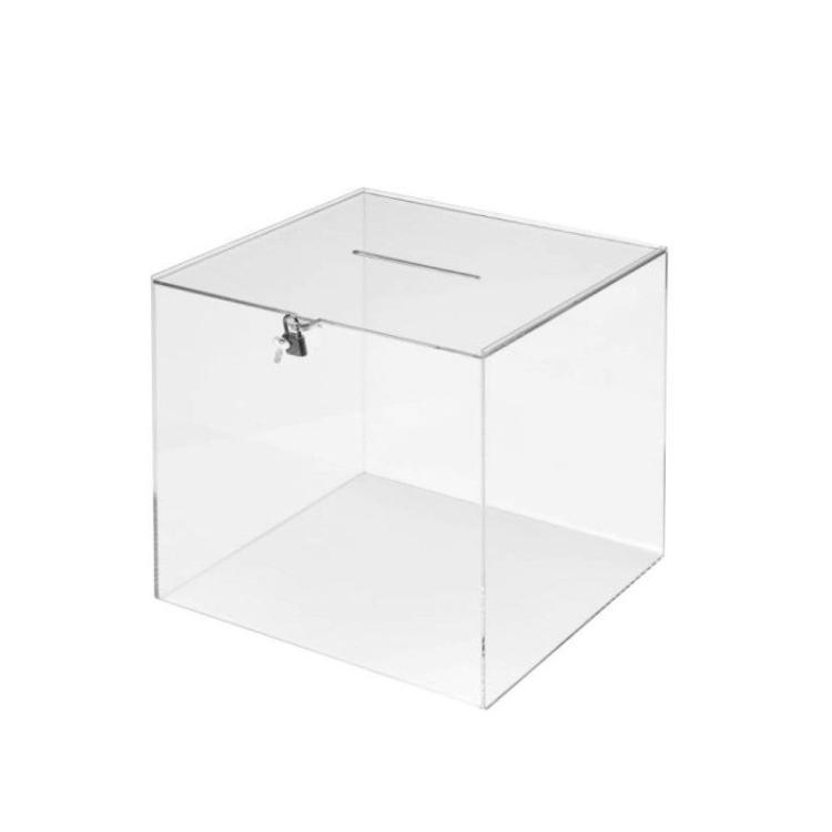 Deflecto - Urna de metacrilato con llave 30x30x30 596903