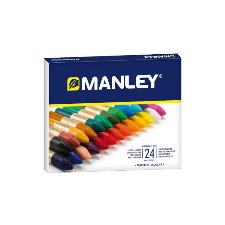 Manley - ESTUCHE DE 24 UNIDADES CERAS BLANDAS COLORES SURTIDOS MANLEY MNC00066 - Color no elegible