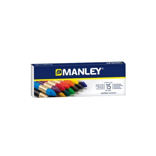 Manley - ESTUCHE DE 15 UNIDADES CERAS BLANDAS COLORES SURTIDOS MANLEY MNC00055 - Color no elegible