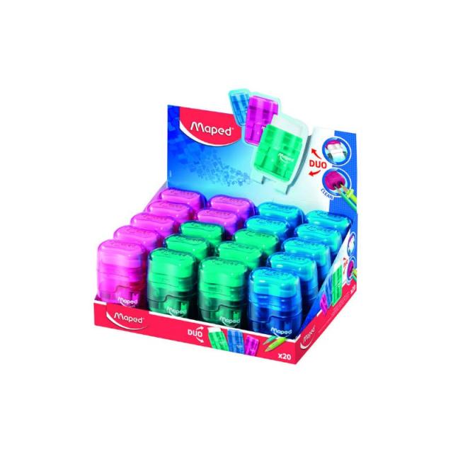 Maped - EXPOSITOR 20 UNIDADES AFILALAPIZ-BORRADOR CONNECT DUO TRANSLUCIDOS MAPED 049211