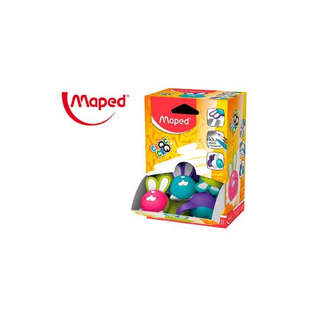 Maped - EXPOSITOR GOMA CROC CROC DUO - CONEJO - COLORES SURTIDOS X 20 UNIDADES MAPED 015802 - Color no elegible