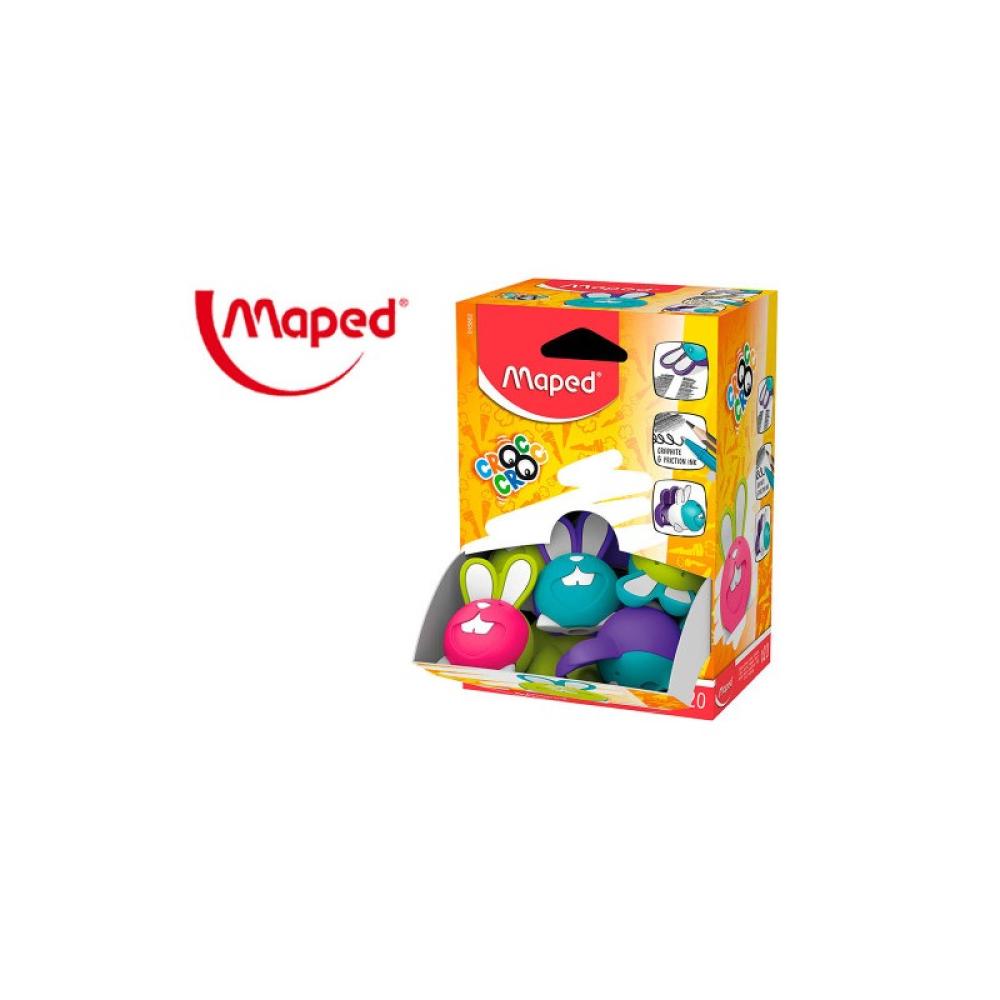 Maped - EXPOSITOR GOMA CROC CROC DUO - CONEJO - COLORES SURTIDOS X 20 UNIDADES MAPED 015802 - Color no elegible