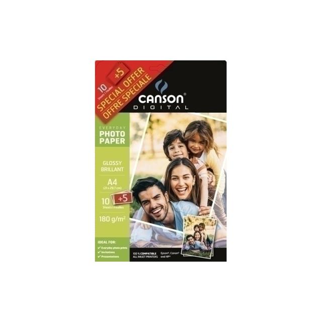 Canson - P.INKJET CANSON FOTO A4 180g 10+5h GLOS.