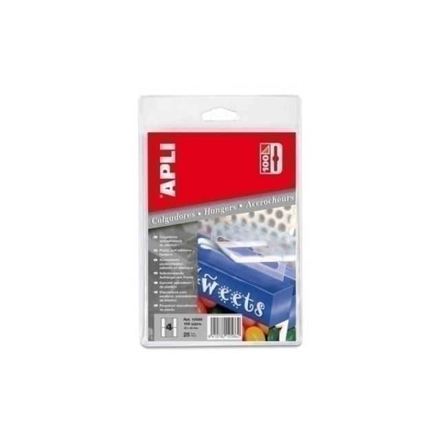 APLI - COLGADORES ADHESIVOS 34X48 PLAST. C/100