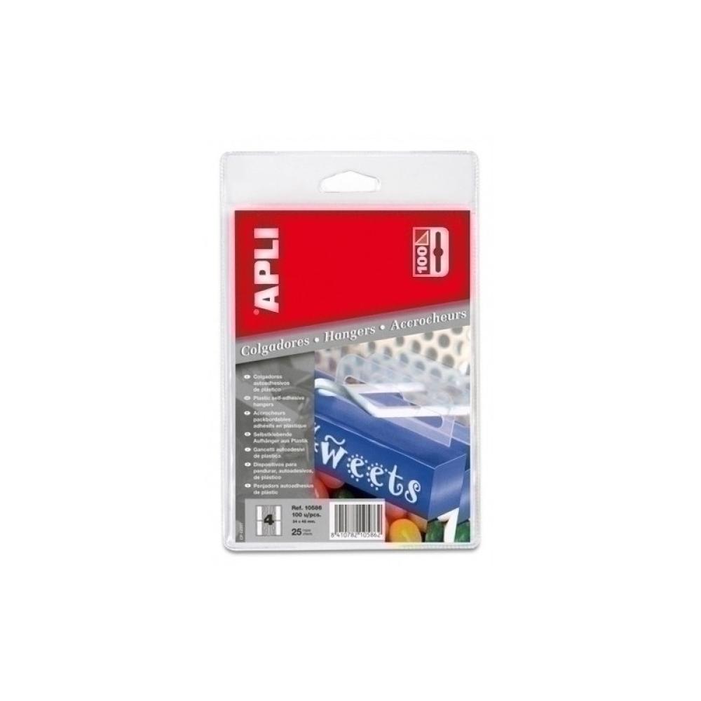 APLI - COLGADORES ADHESIVOS 34X48 PLAST. C/100