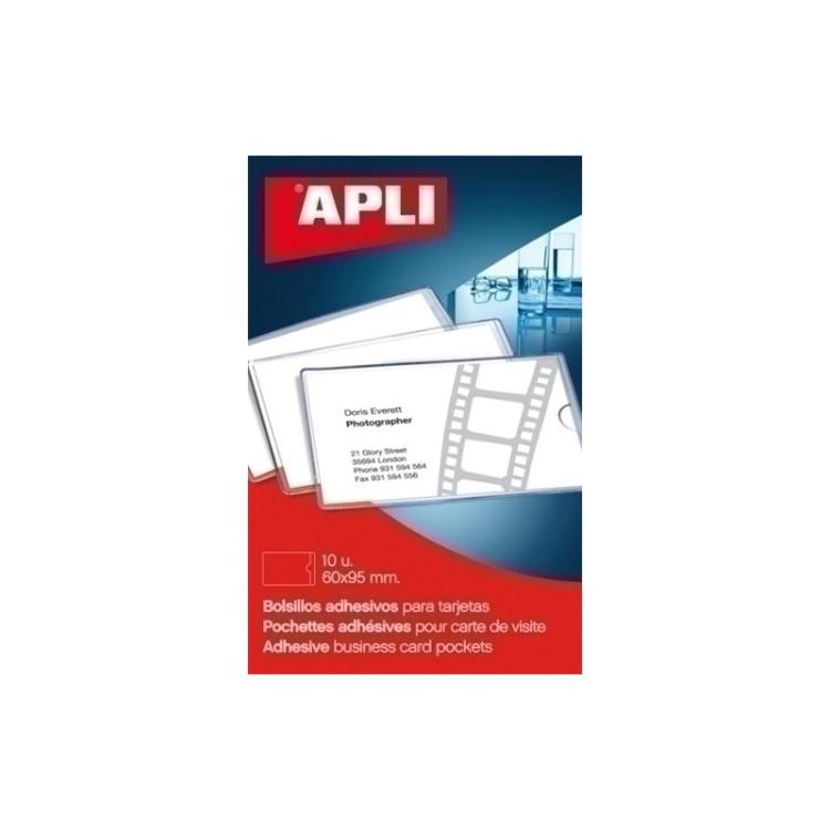 APLI - FUNDA ADHESIVA APLI 60x95 TARJ. P/10