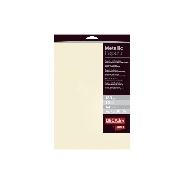 APLI - PAPEL METALIZAD.A4 APLI 130g 10h CHAMPAN
