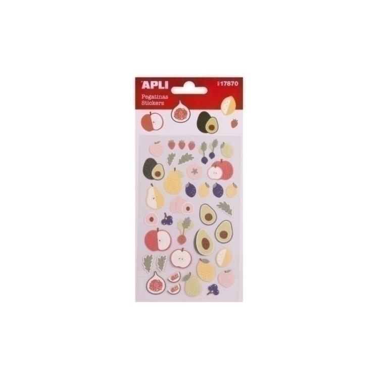 APLI - STICKERS APLI (17870) Bl.1h.FRUTAS - Pack de 5 unidades