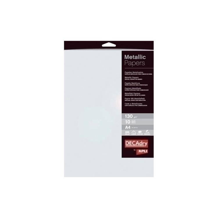 APLI - PAPEL METALIZAD.A4 APLI 130g 10h PERLA