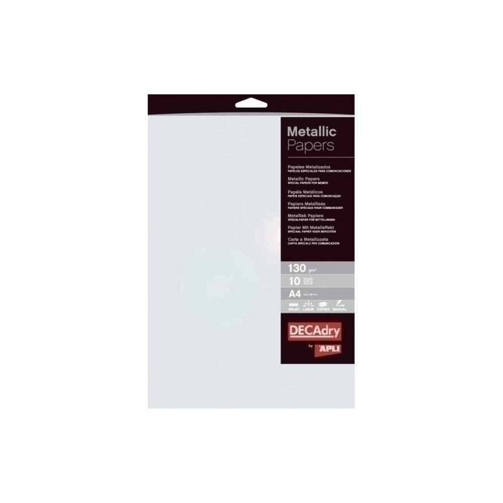 APLI - PAPEL METALIZAD.A4 APLI 130g 10h PERLA
