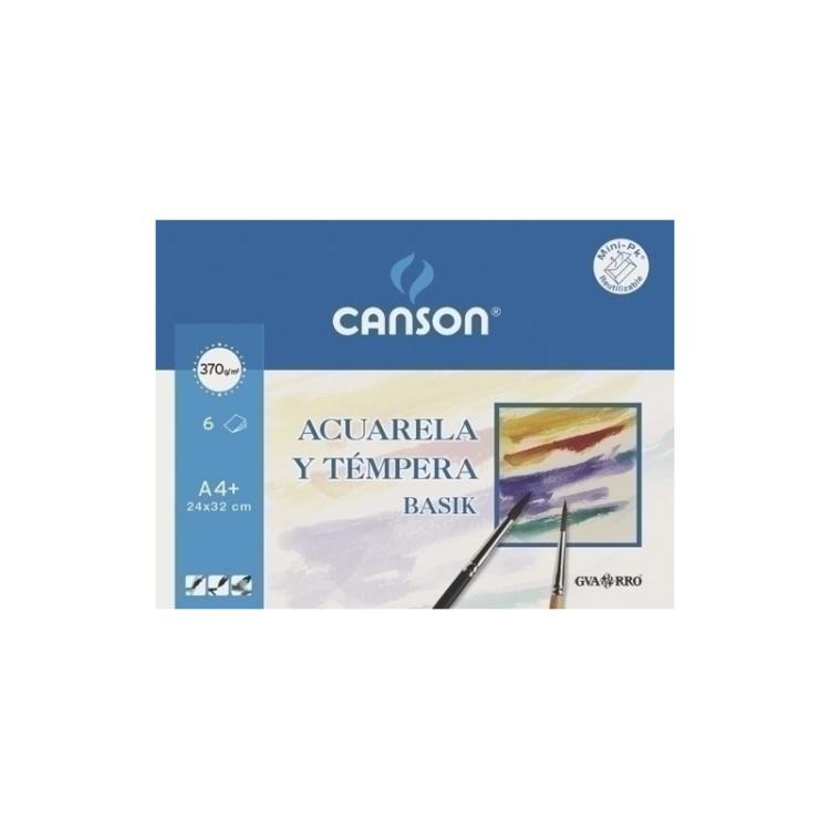 Canson - LAMINA G-C ACUARELA BASIK M.PK 6 A4