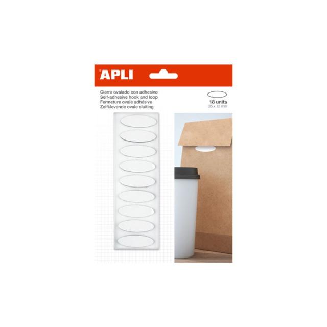 APLI - B. 18U CIERRE OVAL. ADH. APLI 35X12 VELCRO BL