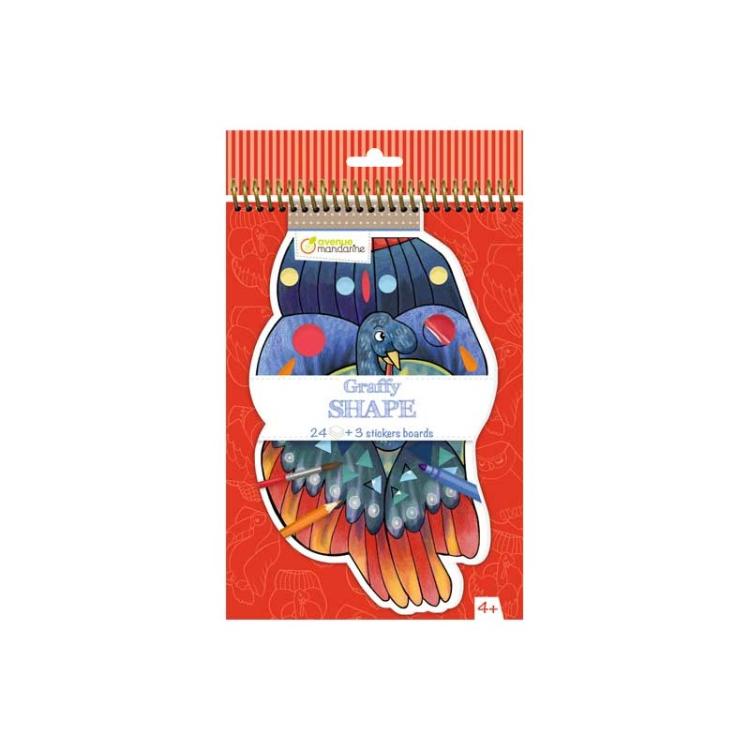 Avenue Mandarine - BLOC COLOREAR MANDARINE GRAFFY+STICK. PAJAROS