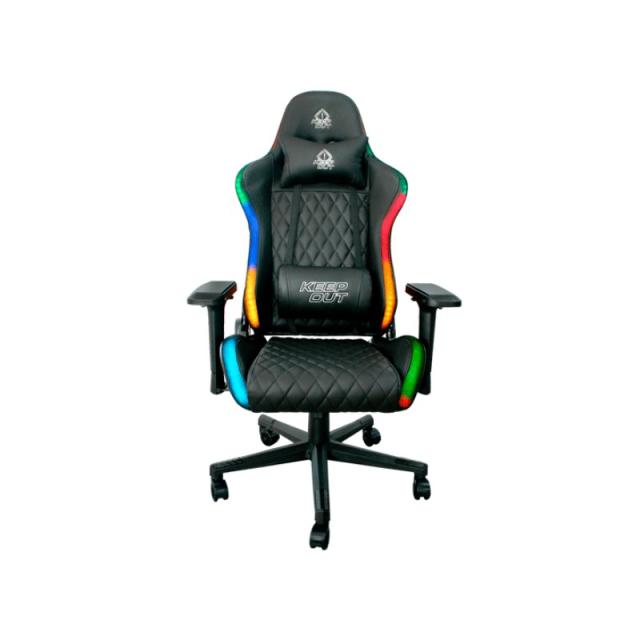 KeepOut - XSPRO-RGB silla para videojuegos Butaca para jugar Asiento acolchado Negro