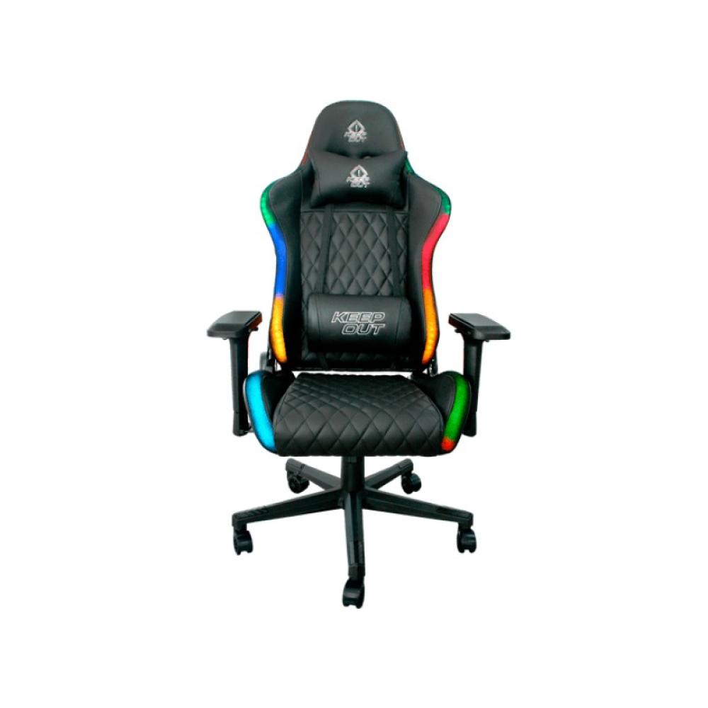 KeepOut - XSPRO-RGB silla para videojuegos Butaca para jugar Asiento acolchado Negro