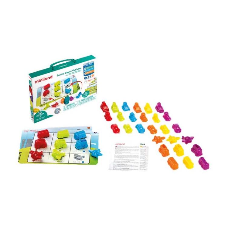 Miniland Educational - JUEGO MINILAND SORT & COUNT VEHICLES 45340