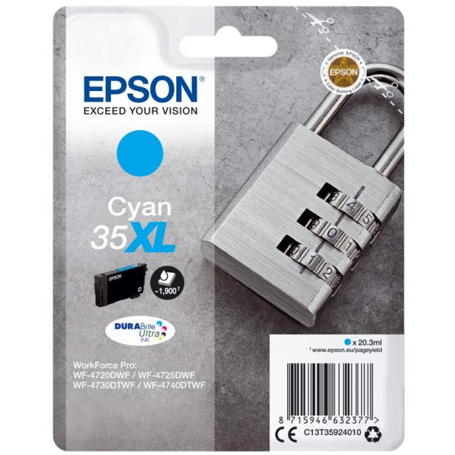 Epson - Padlock Singlepack Cyan 35XL DURABrite Ultra Ink
