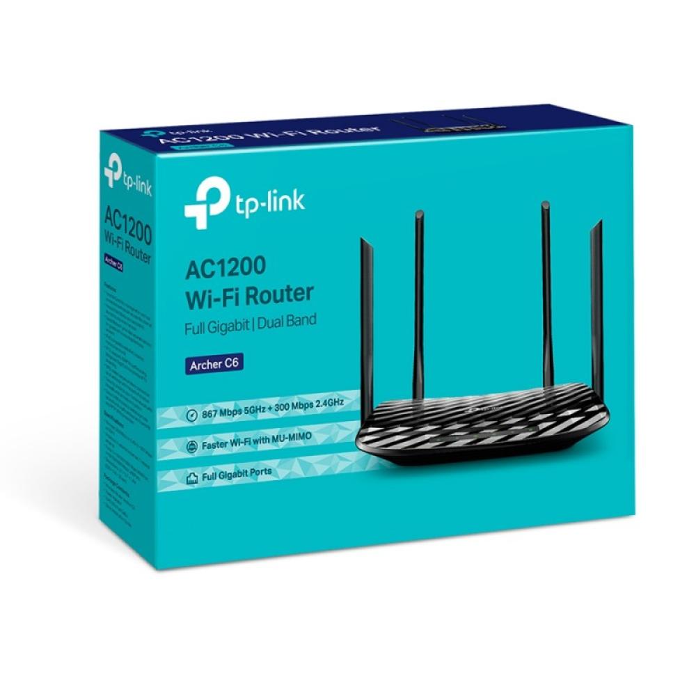 TP-Link - Archer C6 router inalámbrico Ethernet rápido Doble banda (2,4 GHz / 5 GHz) Blanco