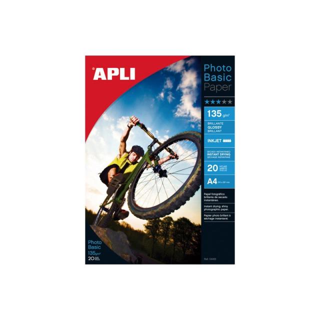 APLI - C. 20H PAPEL FOTO APLI GLOSSY PHOTOBASIC 135G A4