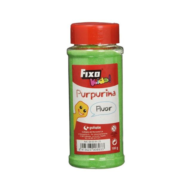 Fixo - BOTE PURPURINA 100G VERDE FLUOR GRAFOPLAS 00039125