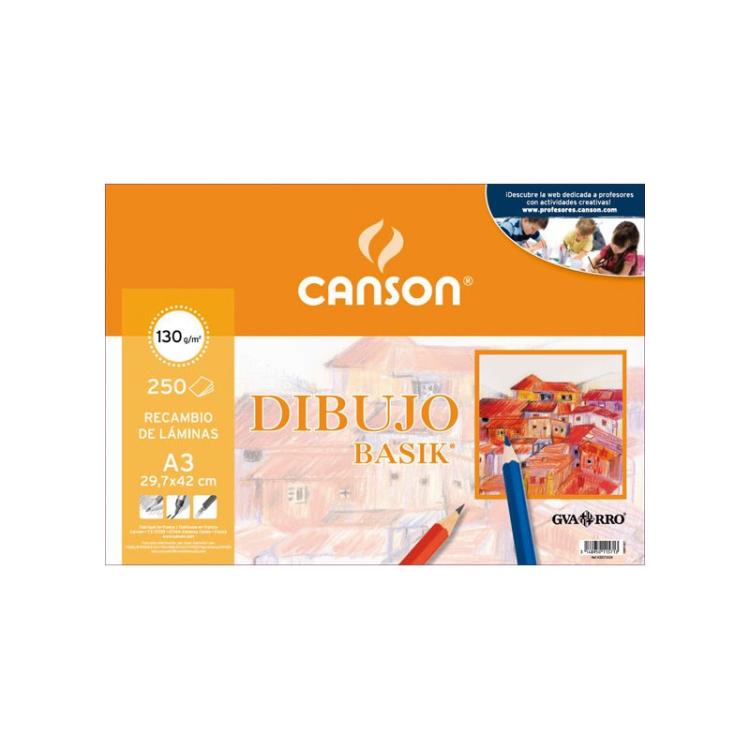 Canson - PACK 250H CANSON BASIK 130G A3 RETRAC. LISO
