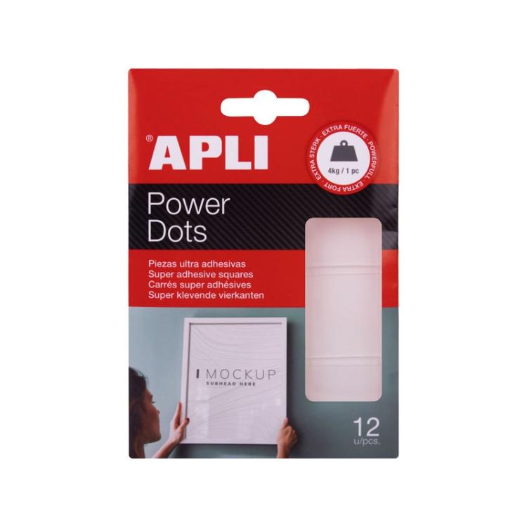 APLI - BL. 12 POWER DOTS APLI ADH. 30X40MM 18779