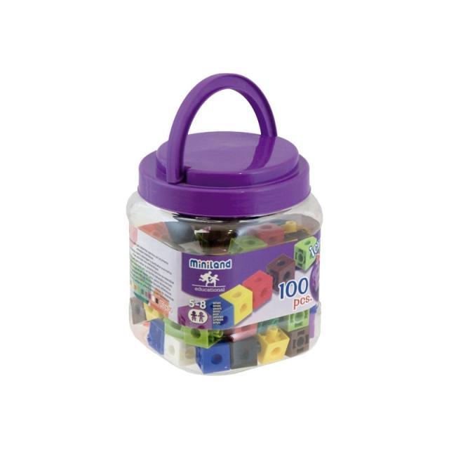Miniland Educational - BOTE 100UN CUBOS 2CM ENSARTABLES MINILAND 95210