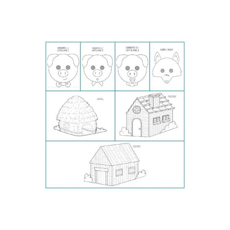 Niefenver - PACK 4 CARETAS NIEFENVFER TRES CERDITOS 1400102