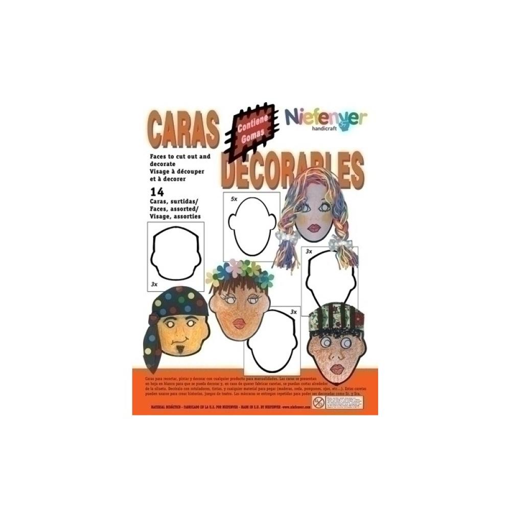 Niefenver - CARETA CART. CARAS DECORABLES PACK 14