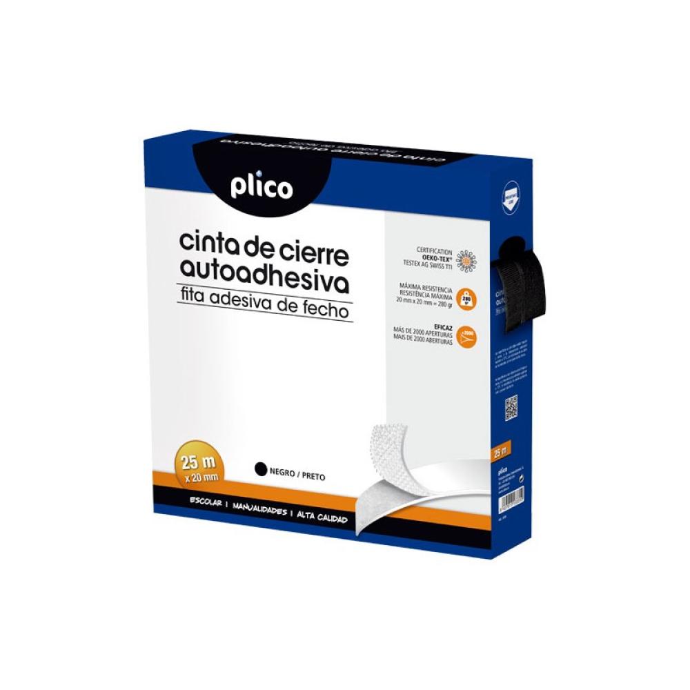 Plico - CREMALL. TEXTIL VELCRO AUTOADH. PLICO 25M NEGRO