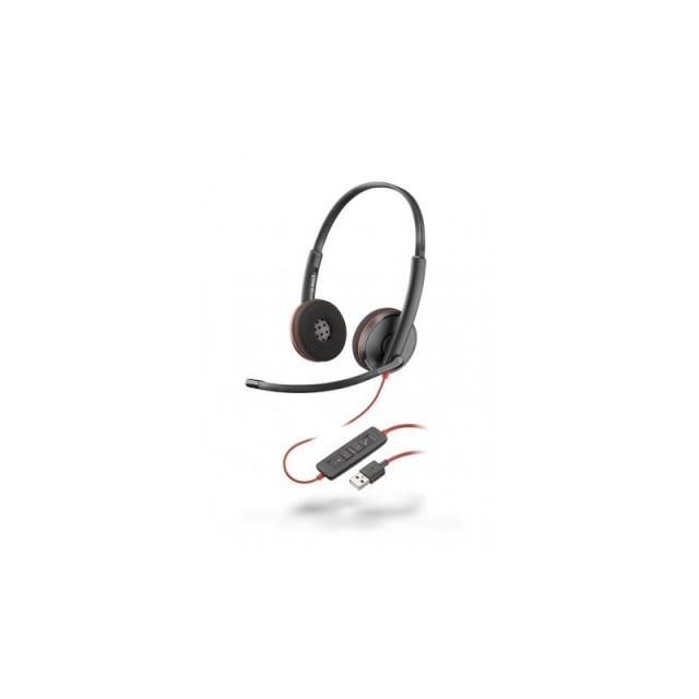 HP Poly - POLY AURICULARES BLACKWIRE C3220 DIADEMA ESTÉREO MICRÓFONO CONTROL DE VOLUMEN CABLE USB A NEGRO