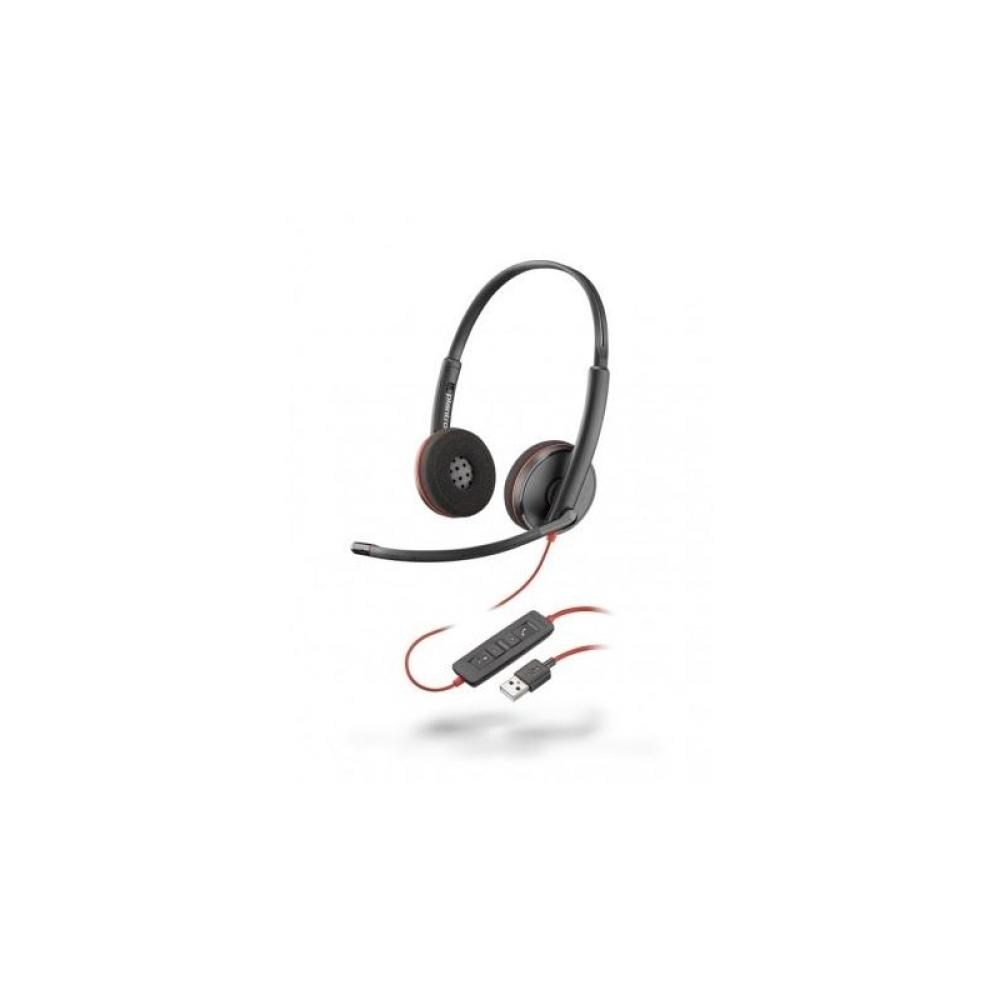 HP Poly - POLY AURICULARES BLACKWIRE C3220 DIADEMA ESTÉREO MICRÓFONO CONTROL DE VOLUMEN CABLE USB A NEGRO