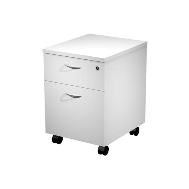 Artexport - ARTEXPORT CAJONERA PRESTO 2 CAJONES C/RUEDAS GUÍAS METÁLICAS CERRADURA BLANCO -DESMONTADO-