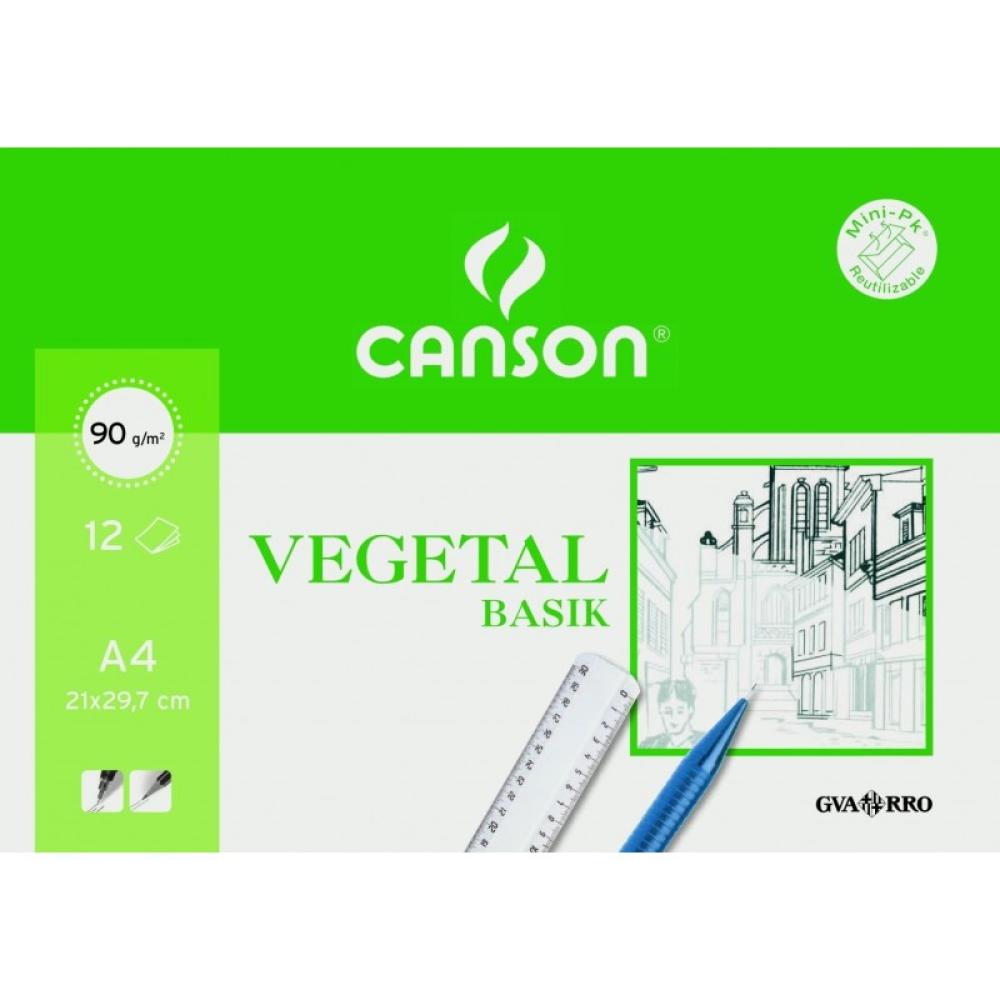 Canson - CANSON MINIPACK VEGETAL BASIK 12 HOJAS 21X29,7CM