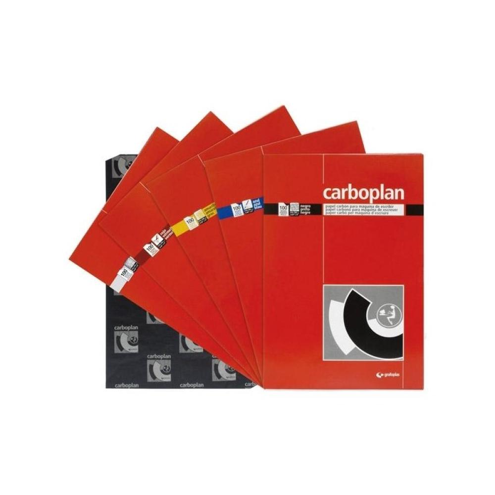Grafoplas - GRAFOPLAS PAPEL CARBON PACK 10H CARBOPLAN AZUL