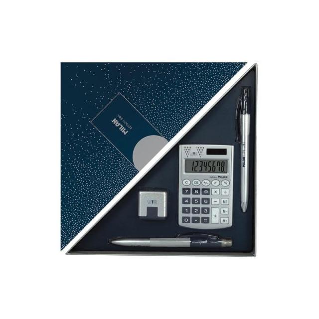 Milan - MILAN EDITION BOX SET DE ESCRITORIO SILVER AZUL MARINO