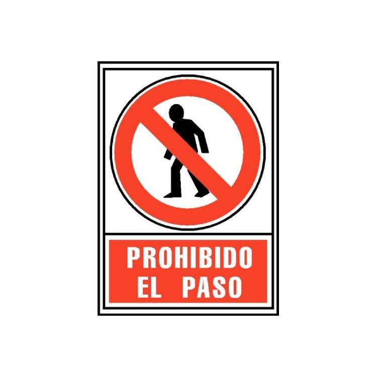 Archivo 2000 - ARCHIVO 2000 SEÑAL PROHIBIDO EL PASO 210X297 PVC ROJO Y NEGRO